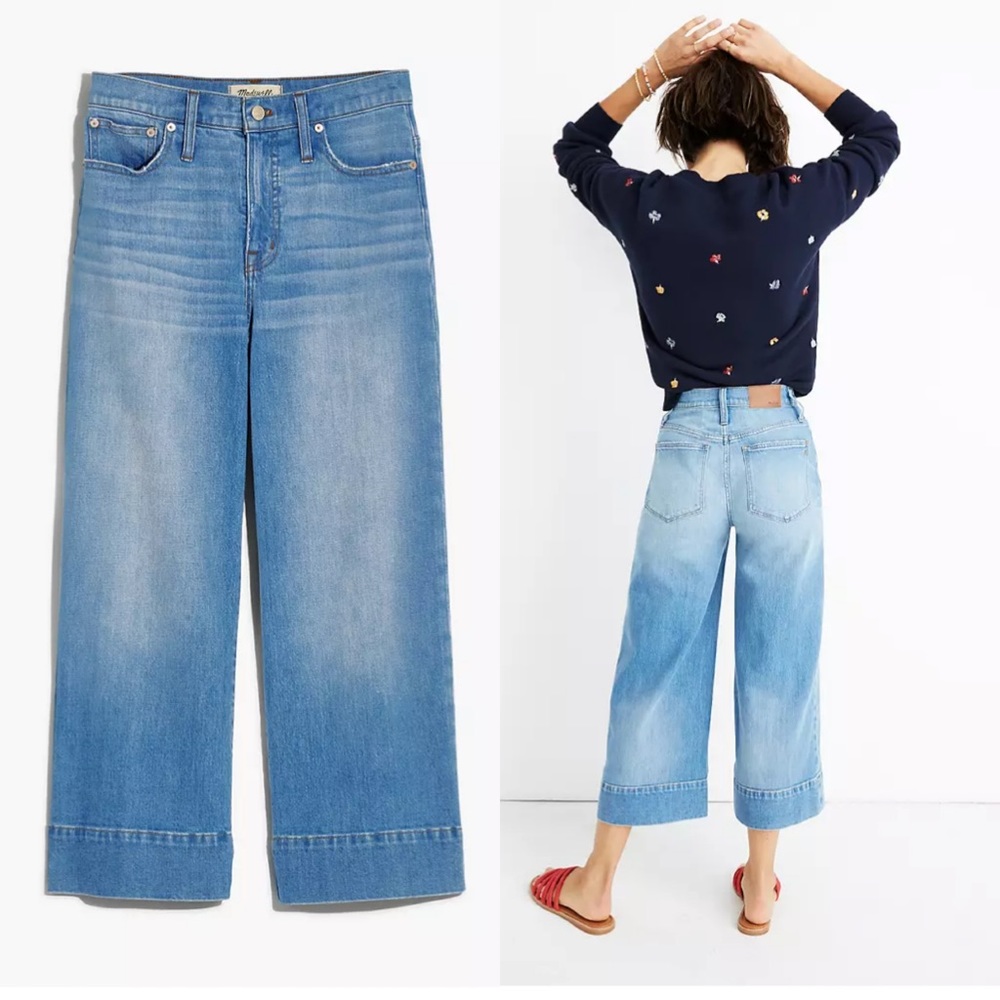 Madewell Tall Wide-Leg Crop Jeans in Delancey Wash plus size 36T